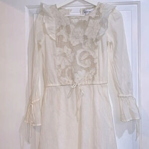 Antik Batik Melly dress cream color lace crochet boho detail six xsmall